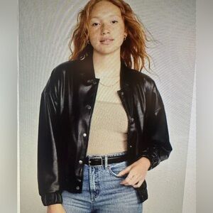 NWT Bomber jacket - women’s Old Navy Faux Leather, size XS